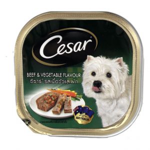 Cesar ตลับ เนื้อวัว+ผักรวม (100gm.)