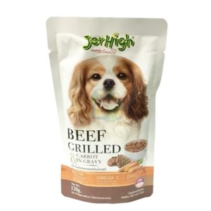 JerHigh Pouch  Gravy เนื้อวัวย่างและแครอท (130gm.)