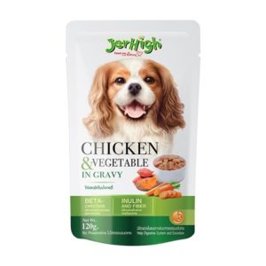 JerHigh Pouch  Gravy ไก่และผักในน้ำเกรรี่ (130gm.)