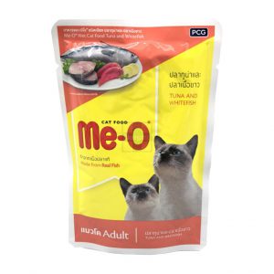 Meo CAT POUCH ปลาทูน่าและปลาเนื้อขาว (80gm.)