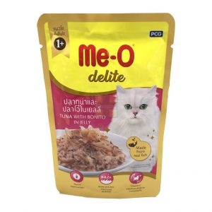 Meo Delite POUCH ปลาทููน่าและปลาโอในเยลลี่(70gm.)