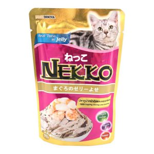 NEKKO Pouch ปลาทูน่าหน้ากุ้งและหอยเชล์ (70gm.)