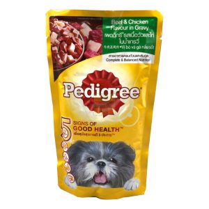 Pedigree Pouch  สุนัขโต เนื้อวัว+ไก่ชิ้น (130gm.)