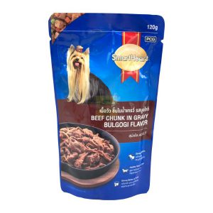 Smart Heart Pouch เนื้อวัวชิ้นในน้ำเกรวี่ รสบลูโกกิ (130gm.)