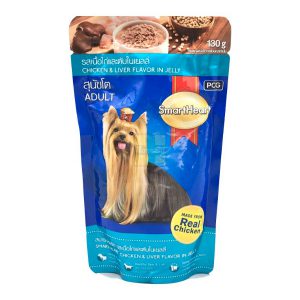 Smart Heart Pouchเนื้อไก่+ตับในเยลลี่ (130gm.)