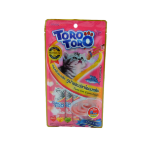 TORO TORO(ชมพู)ปลาทูน่า+ปลาโออบแห้ง  (15gm.)แพค 5 ซอง