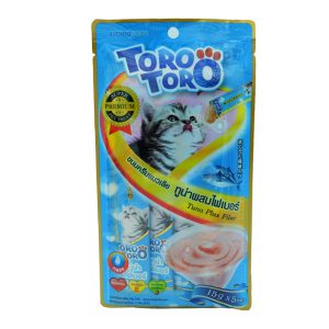 TORO TORO(ฟ้า)ปลาทูน่าผสมไฟเบอร์  (15gm.)แพค 5 ซอง