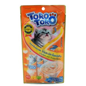 TORO TORO(ส้ม)ไก่+ปลาโออบแห้ง  (15gm.)แพค 5 ซอง
