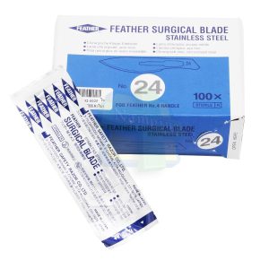 ใบมีดผ่าตัด#24 FEATHER ญี่ปุ่น(กล่อง) 100 ใบ