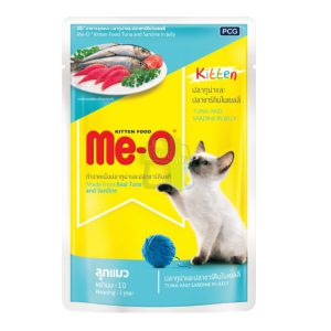 Meo KITTEN POUCH ทูน่าและปลาซาร์ดีนในเยลลี่ (80gm.)