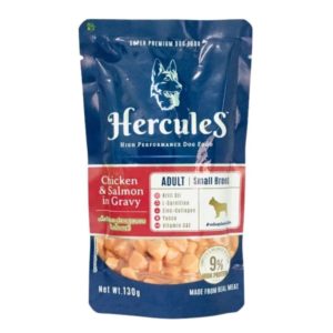 Herculas สุนัขพันธุ์เล็ก ไก่และแซลม่อน 130gm.