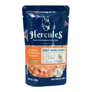 Herculas สุนัขพันธุ์กลาง-ใหญ่ ไก่และแซลม่อน 130gm.