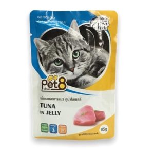 Pet 8 Pouch Cat  ทูน่าในเยลลี่ 85gm.
