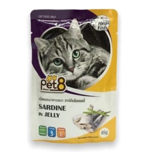 Pet 8 Pouch Cat  ชาร์ดีนในเยลลี่ 85gm.