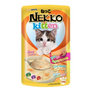 NEKKO Kitten Pouch ทูน่ามูสผสมแซลมอน (70 gm.)