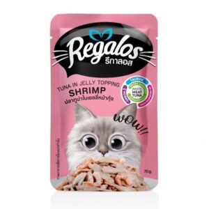 Regalos 70 gm.ปลาทูน่าในเยลลี่หน้ากุ้ง