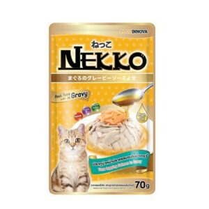 NEKKO ปลาทูน่าหน้าปลาแซลมอนในน้ำเกรวี่ 70 gm.