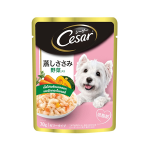 Cesar Pouch 70 gm.เนื้อไก่พร้อมแครอท และฟักทองในเจลลี่