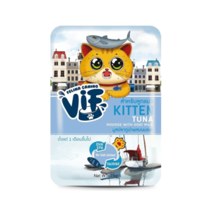 FELINA CANINO VIF KITTEN มูสทูน่าผสมนมแพะ 75 gm.