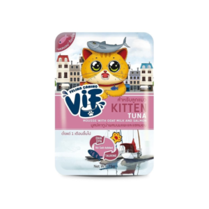FELINA CANINO VIF KITTEN มูสทูน่าผสมนมแพะ+แซลมอน 75 gm.