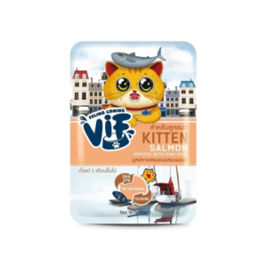 FELINA CANINO VIF KITTEN มูสแซลมอนผสมนมแพะ 75 gm.