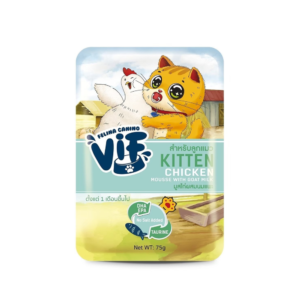 FELINA CANINO VIF KITTEN มูสไก่ผสมนมแพะ 75 gm.