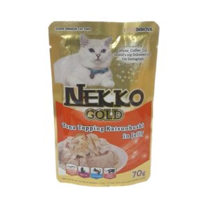 NEKKO GOLD ปลาทูน่าหน้าคัตทสึโอะบูชิในเยลลี่ 70 gm.