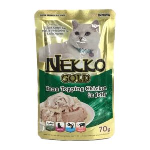 NEKKO GOLD ปลาทูน่าหน้าเนื้อไก่ในเยลลี่ 70 gm.
