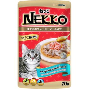 NEKKO ปลาทูน่าหน้าปูอัดในน้ำเกรวี่ 70 gm.