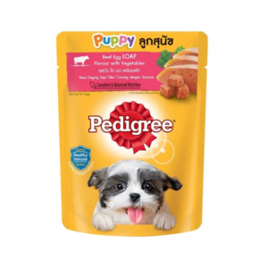 Pedigree Pouch ลูกสุนัขรสวัว ไข่บดพร้อมผัก 80 gm.