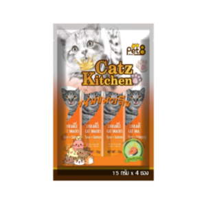 Pet-8 ขนมแมวเลีย รสทูน่า+แซลมอน 15g. (แพ็ค4ซอง)