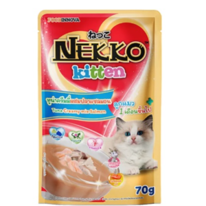 NEKKO Kitten ทูน่าครีมมี่ผสมปลาแซลมอน 70 gm.