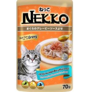 NEKKO ปลาทูน่าหน้าคัตทสึโอะบูชิในเกรวี่ 70 gm.