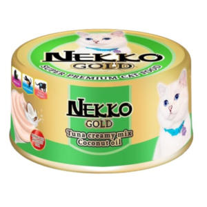 NEKKO GOLD ปลาทูน่าครีมมี่ผสมน้ำมันมะพร้าว 85 gm.