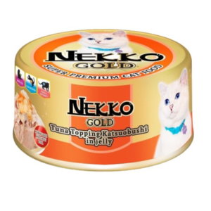 NEKKO GOLD ปลาทูน่าคัตทสึโอะบูชิในเยลลี่ 85 gm.