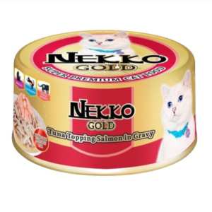 NEKKO GOLD ปลาทูน่าปลาแซลมอนในน้ำเกรวี่ 85 gm.