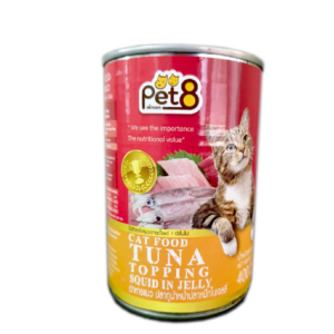 Pet8 Cat 400 gm. ปลาทูน่า หน้าปลาหมึก