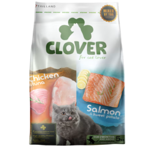 CLOVER ไก่+ทูน่า,แซลมอน+มันฝรั่ง อายุ 2 เดือน (1.5kg/5kg)