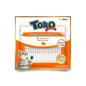 TORO PLUS(ส้ม)ปลาทูน่าเนื้อขาวกับล็อบสเตอร์ 375 gm.