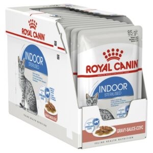 ROYAL CANIN INDOOR Sterilised Pouch Gravy 85 gm. (กล่อง 12 ซอง)