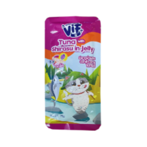 FELINA CANINO VIF ทูน่า+ปลาข้าวสารในเจลลี่ 75 gm.C12