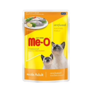 Meo CAT POUCH แมวสูงอายุ 7+ ปลาทูในเยลลี่ 80 gm.