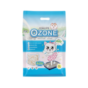 ทรายแมวเต้าหู้ Ozone 7 Litres.Milky